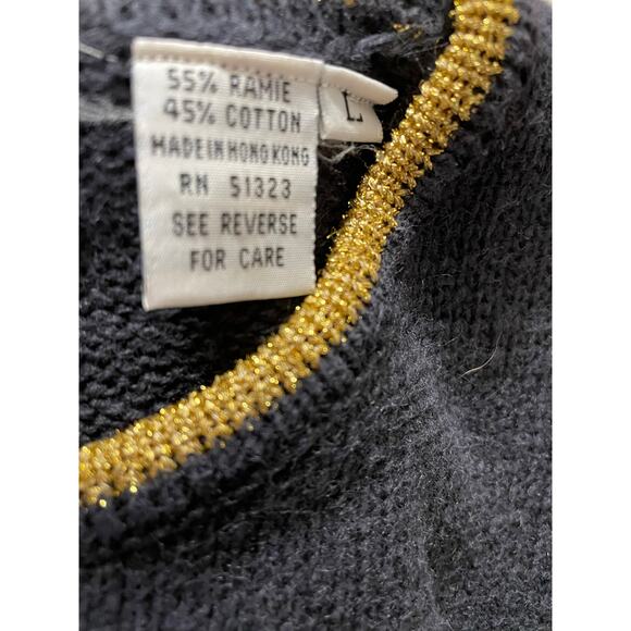 Vintage Fairy Grunge Sweater Floral Embroidered Beaded Fringe Bells Granny Large - Picture 9 of 10